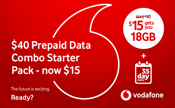 Vodafone $40 Data Combo Starter Pack – now $15.