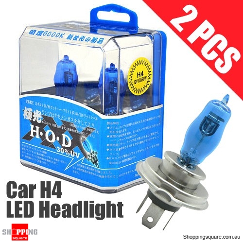 1 Pair of H4 Headlight Light Bulbs for Car 90/100W 5350K 12V Xenon Super White $9.95 (Was: $15.95)