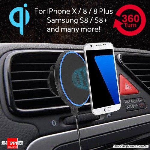 $14.95 for Magnetic Qi Wireless Charger Air Vent Mount Pad for Samsung S6 7 8 Note 8 iPhone 8 Plus X (Was: $19.95)