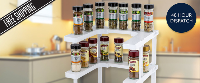 Ultra-Convenient Spice Shelf-Stackable Organiser! Only $14 with Delivery Included