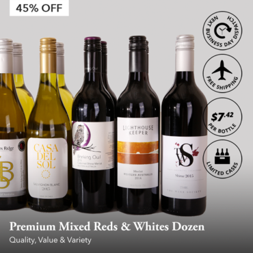 Premium Mixed Reds & Whites Dozen Only $89Update Your Cellar Selection with This Premium Case of a Dozen Mixed Red and White Varietals! Only $89 with Delivery Included (Value $162)