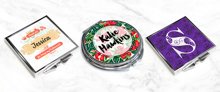 Stylish and Compact Personalised Pocket Mirror – $8 for One or $14 for Two (Valued Up To $59.86)