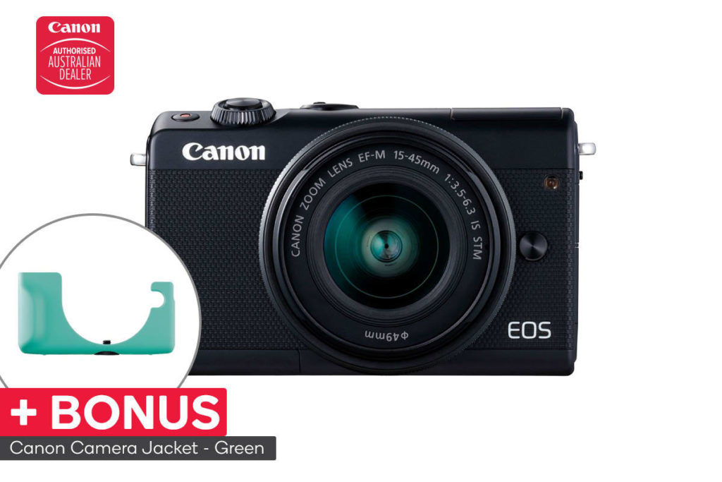 Canon EOS M100 Mirrorless Camera with EFM15-45mm ISST Lens (M100KISB) and BONUS Green Camera Jacket $656