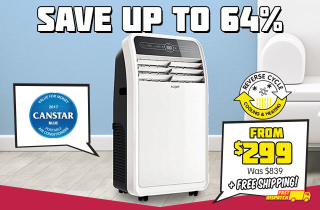 Powerful Air Conditioners from $299 (Was $839) | Kogan 12,000 BTU Portable Air Conditioner (3.5kW, Reverse Cycle)