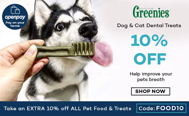 Take an EXTRA 10% off ALL Food & Treats! GREENIES From $9.99