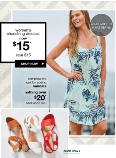 Women’s dresses from $15