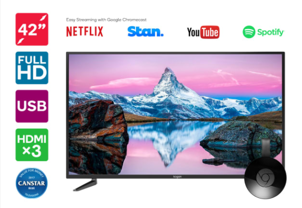 Kogan 42″ LED TV (Series 7 QF7000) including Google Chromecast now $379 + Delivery (Was $449)