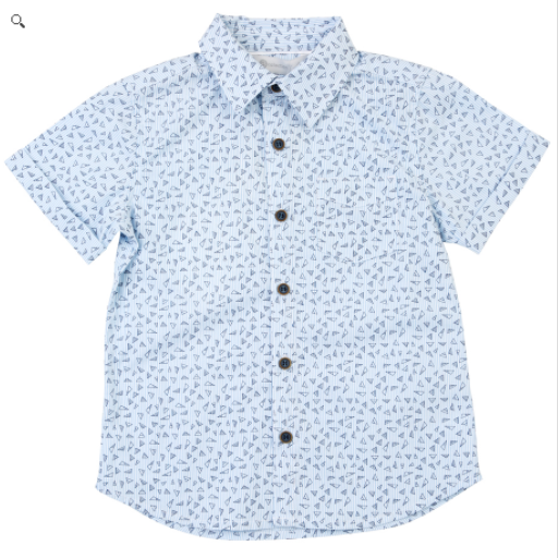 B Collection Boys Geo Print Short Sleeve Shirt – Blue $16.00