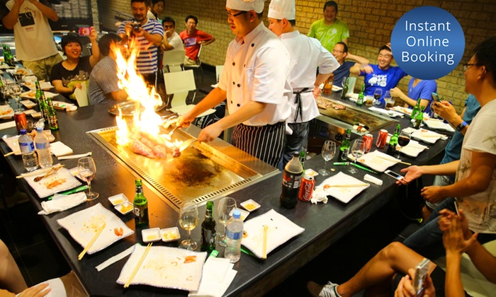 $75 for five-course teppanyaki with sake for two people