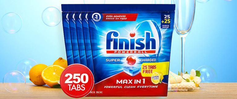 Finish Max Powerball Super Charged Dishwashing Tabs. Only $54