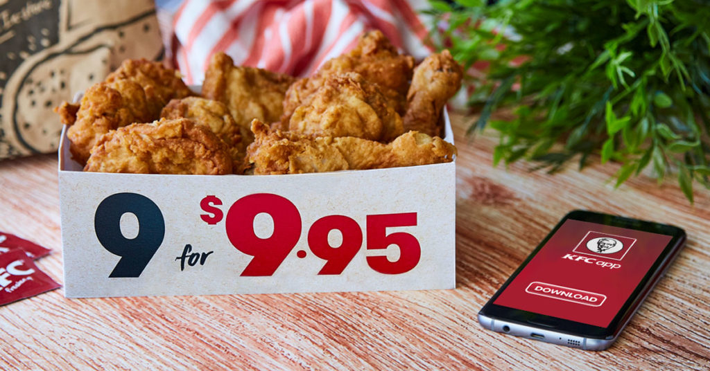 KFC App users! Rescue your week with 9 pcs for $9.95 on Tuesday