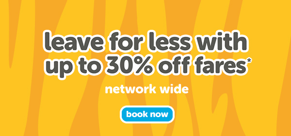 Leave for less with up to 30% off fares*! NETWORK WIDE! |  Sydney to Gold Coast From  $39.95