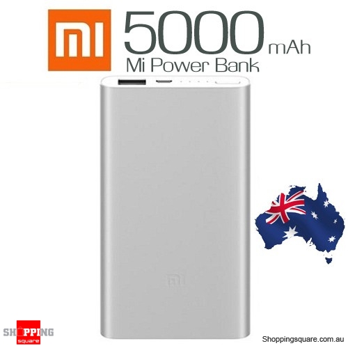 Genuine XIAOMI 5000mAh 2 Ultra Thin Alloy Metal Power Bank for iPhone Android Silver Colour $19.76 (Was: $21.95)