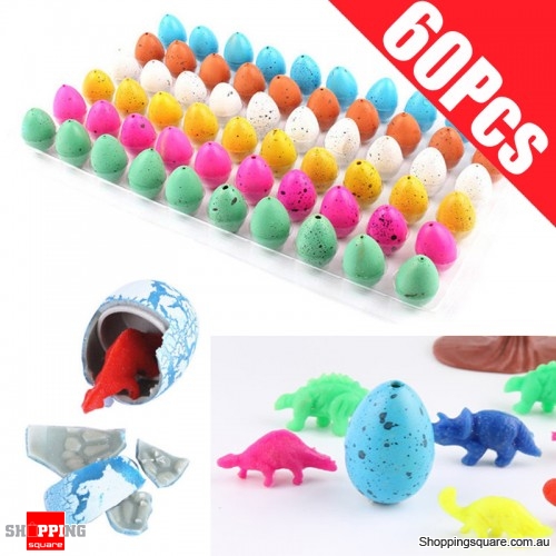 60PCS of EVA Multicoloured Water Growing Hatching Dinosaur Eggs Toys for Children Gift #01 $23.95 (rrp $44.95)