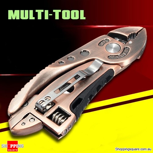 BRONZED Multitool Wrench Jaw Screwdriver Pliers Knife Adjustable Survival Device $15.16 (Was: $18.95)