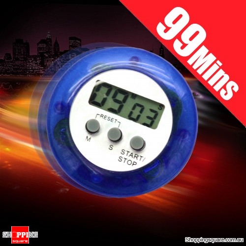 99 Minute Digital LCD Kitchen Clock Sports Countdown Timer Blue Colour $2.95