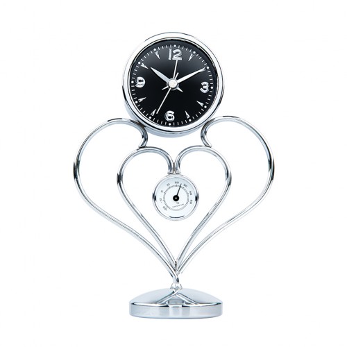 Stainless Steel Metal Art Alarm Table Desk Clock-Flower Design $4.51 (Was: $7.95)