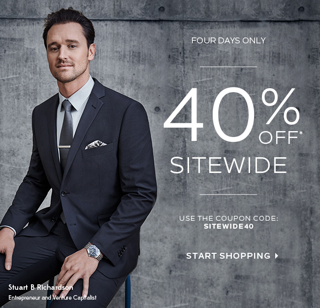 Four Day Sale Starts Now: 40% Off Sitewide VAN HEUSEN SLIM FIT SUIT JACKET CHARCOAL $320.00