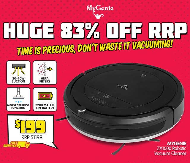 MASSIVE Vacuum Clearout | MyGenie ZX1000 Robotic Vacuum Cleaner $199 + Delivery RRP $1,199