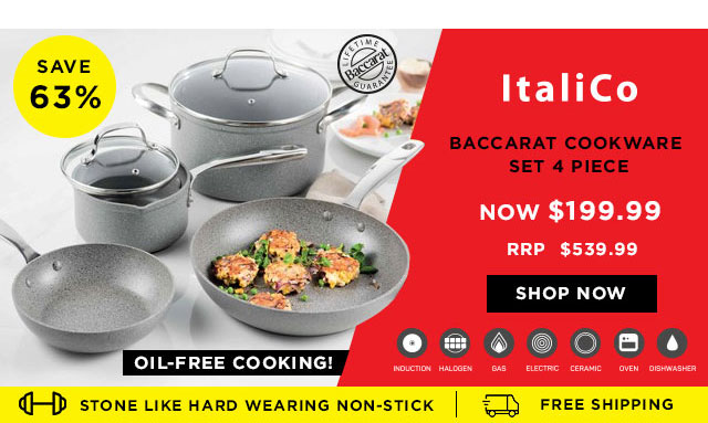 Baccarat Italico Cookware Set 4 Piece $199.99 (RRP $539.99)