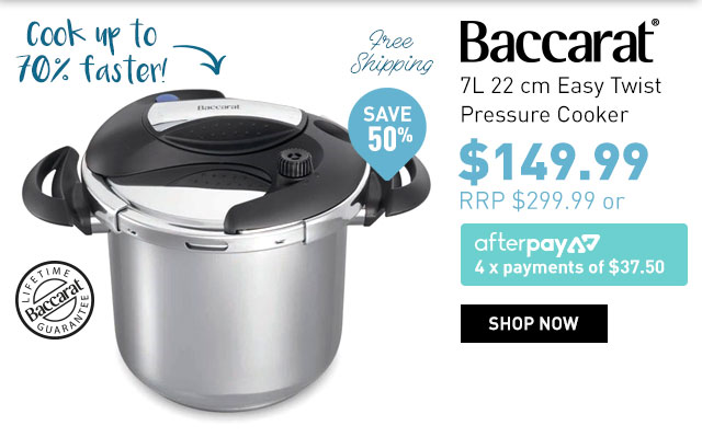 Baccarat 7L 22 cm Easy Twist Pressure Cooker $149.99 (RRP $299.99)