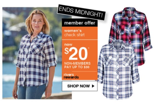 Hurry! Savings end midnight! Shirts And Blouses From $20