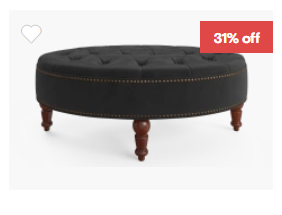 Free Delivery Makes Decisions Easier | Helene® Velvet Oval Ottoman Now $309.00 (don’t pay $449.00)