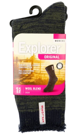 Bonds Explorer Original Women’s Wool Crew Sock – Green $ 6.00