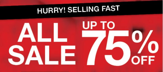 Just in: up to 75% off all sale! From $4.99