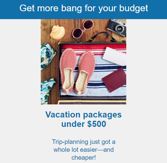 Vacation packages under $500