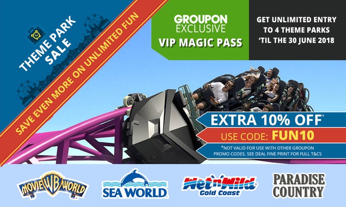 $169 for Unlimited Entry to Warner Bros. Movie World, Sea World, Wet’n’Wild Gold Coast + Paradise Country