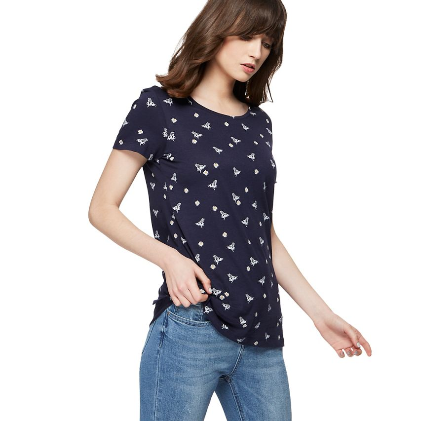 Red Herring – Navy bee print t-shirt Now $10.80