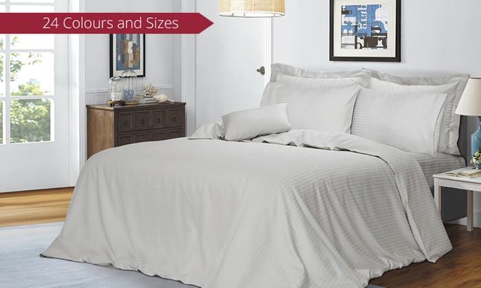 1,000TC Six-Piece Cotton Sheet and Quilt Cover Bedding Set: Queen ($79) or King ($89)