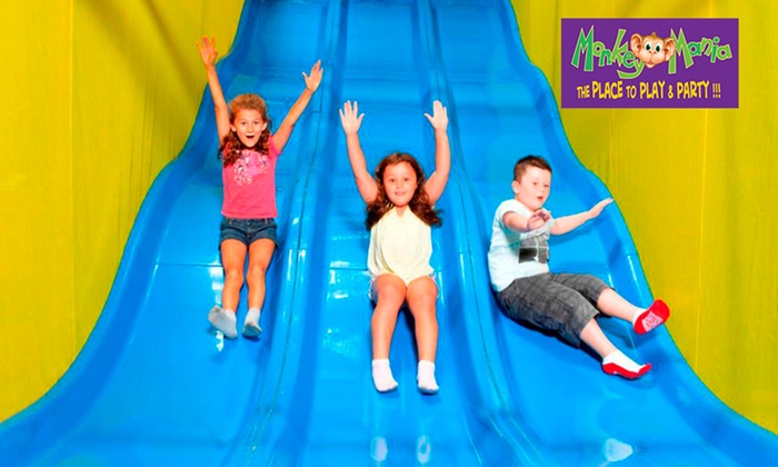 Monkey Mania Kids Pass: One ($6), Three ($17) or Ten Visits ($49) at Monkey Mania, Multiple Locations (Up to $150 Value)