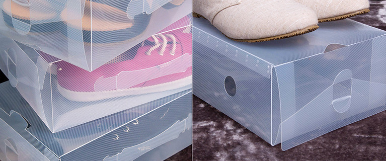 4-Piece Clear Shoe Box Set! Ideal for Shoe-Lovers! Only $9