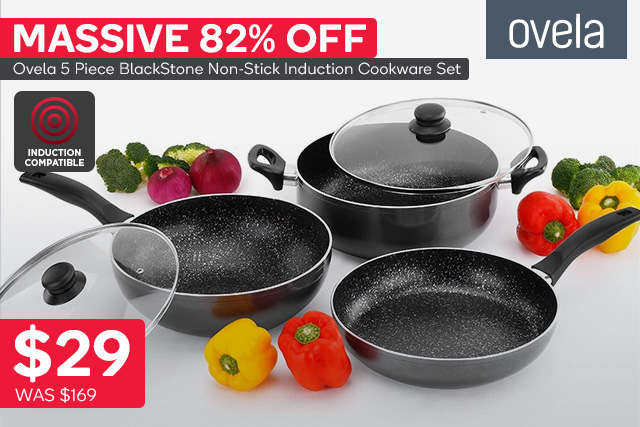 5pc Non-Stick Cookware Set $29 – Huge 82% OFF!