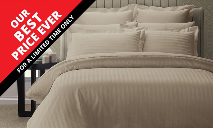 $39 for a 1200TC Damask Stripe Cotton Blend Quilt Cover Set (Don’t Pay up to $269.95)