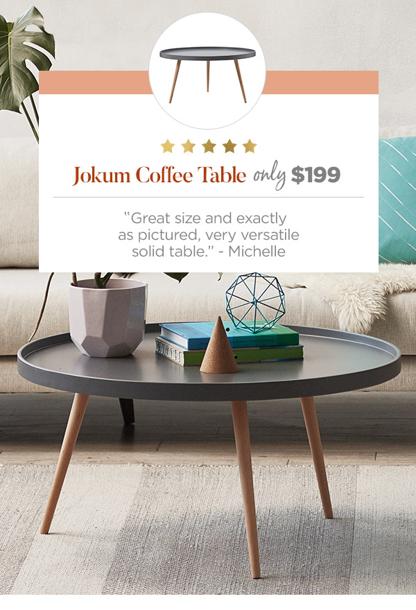 Jokum Scandinavian Style Coffee Tray Table $199.00