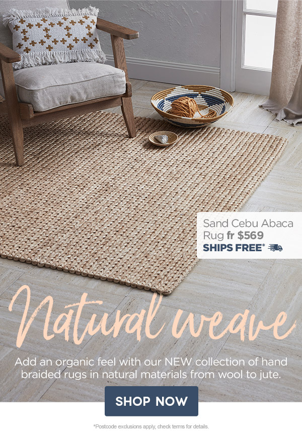 Hand braided rugs UP TO 50% OFF | Sand Cebu Abaca Rug FROM $569.00 + Free Shipping