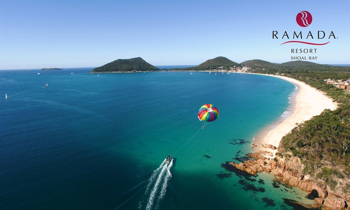 Shoal Bay: 2 or 3 Nights for Up to Four People with Sparkling Wine and Bike Hire at Ramada Resort Shoal Bay FROM $295