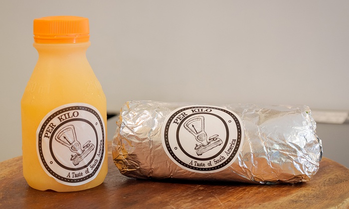 CBD Breakfast Burrito and Orange Juice ($6) at Per Kilo (Up to $13.40 Value)