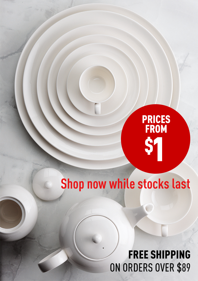 Re-stock your whites – Prices from $1!