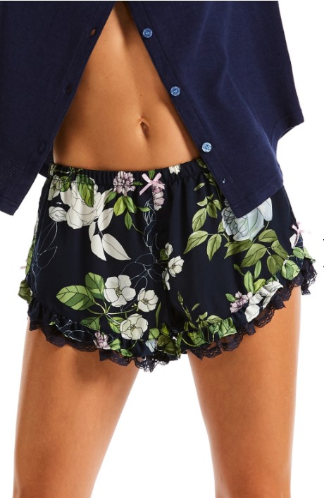 20% Off Storewide. Today Only | Navy Floral Frill Edge Short $39.96 AUD (was $49.95)