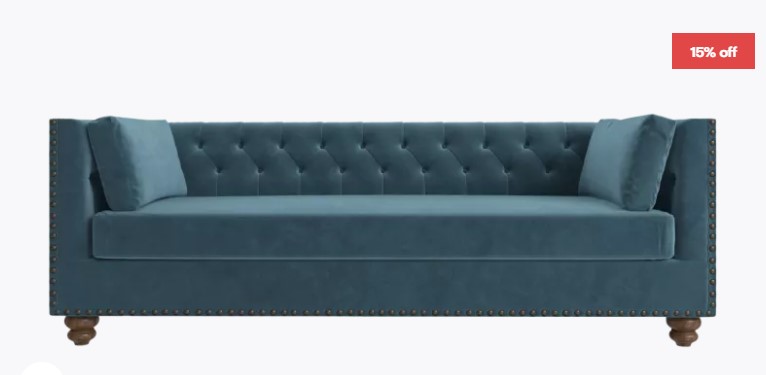 Florence Velvet Chesterfield 3 Seater Sofa Now $1439.00 (was $1699.00)