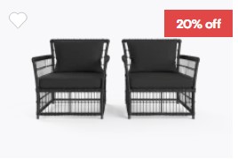 Naxos Wide Outdoor 2x Armchair Now $799.00 (rrp $999.00)