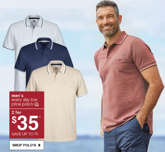 2 for $35 Every Day Low Price Polos