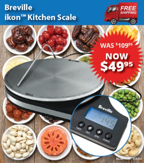 Save $60 Breville Kitchen Scales Plus FREE Shipping | Breville ikon™ Kitchen Scale – BSK500 NOW $49.95