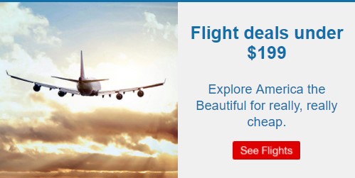 Flight deals under $199