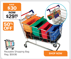 TROLLEY BAGS – REUSABLE SHOPPING BAG NOW: $29.95 (WAS: $59.95)