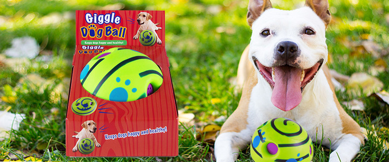 Giggle Dog Ball! Emits Sounds and Giggles When Rolled or Shaken! Only $9.99